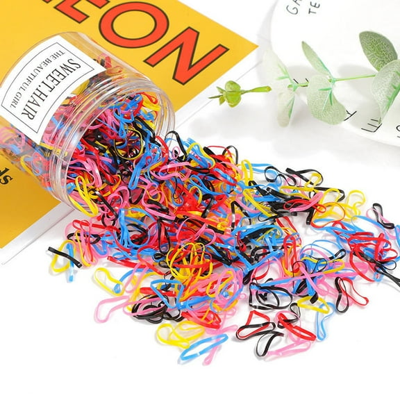 500Pcs Hair Bands, Color Elastic Rubbers, Mini Ties for Girls' Ponytails, Soft Non-Slip Small Bands