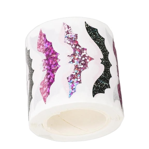 500Pcs Halloween Bats Sticker Glittering Seal Sticker for Scrapbooking Seal Envelope Card Packaging Halloween Decoration