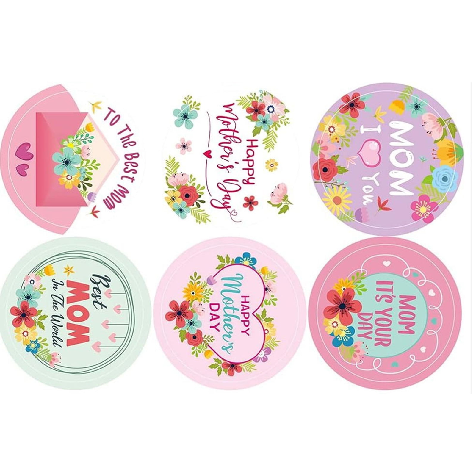500Pcs Happy Mother's Sealing Sticker 1Inch Adhesive Wrapping Labels ...