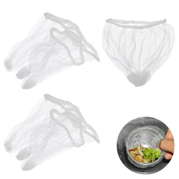 500Pcs Kitchen Sink Strainer Mesh Bags, 3.7" Strainer Filter Bags, White