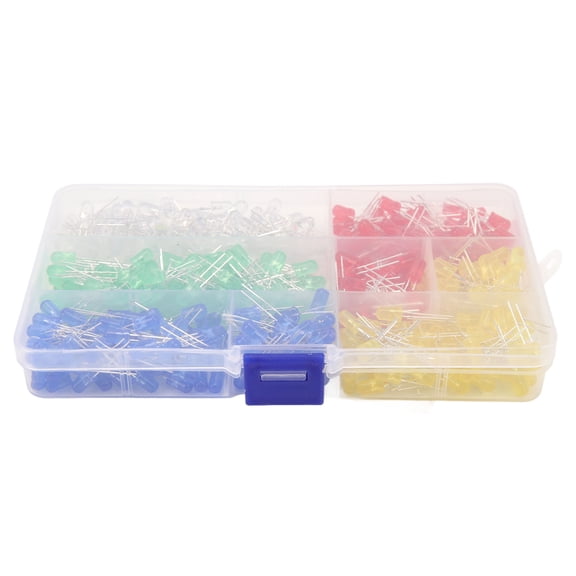 500Pcs LED Light Emitting Diode 5mm Variety Color Electronics Components for DIY Signal Indicator