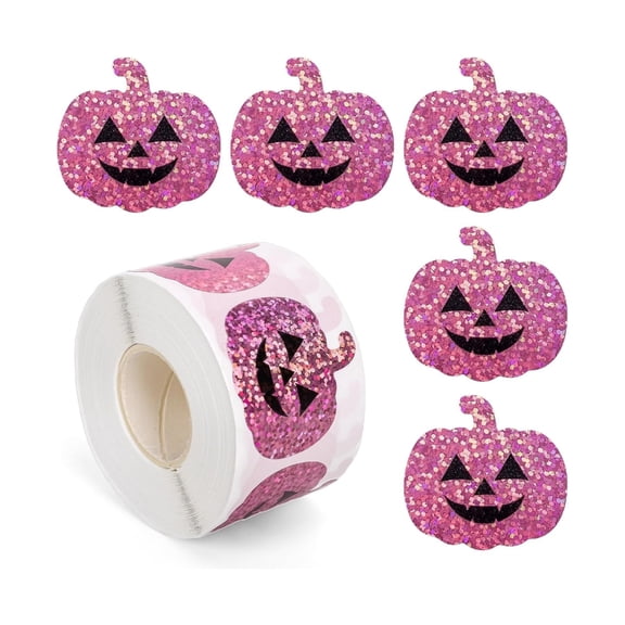 500Pcs Lasers Pumpkin Sticker Paper Crafts for Halloweens Party Decorations