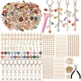 thumbnail image 1 of 500Pcs Lip Gloss Keychain Making Kit with Charms, DIY Bag Charm Kit Including Key Chain Hooks, Jump Rings, Lobster Clasps & Tools, Gold Enamel Craft Making Supplies for Adults Teens Gifts, 1 of 5