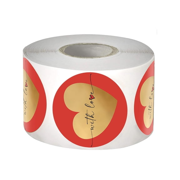 500Pcs Love Heart Sticker Wrapping Labels 38mm Sealing Sticker for Envelopes Present Box Valentines Cards Candy Bag