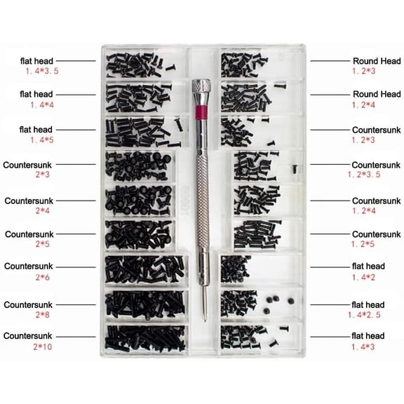 500Pcs Micro Tiny Repair Screw Kit, Stainless Steel, Assortment for Glasses, Laptop