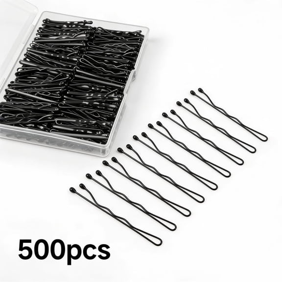 500Pcs Mini Black Bobby Pins 1.38 Inch, Small Hair Pins with Storage Box for Kids Girls Women