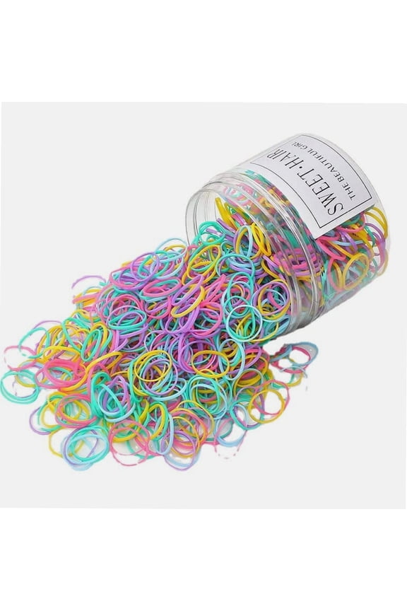 500Pcs Mini Hair Elastics Hair Rubber Bands, Baby Hair Ties No Damage Baby Hair Ties Small Tiny Ponytail Bands Stretch Elastics for Girls Women Braiding Hair Accessories with Box Package