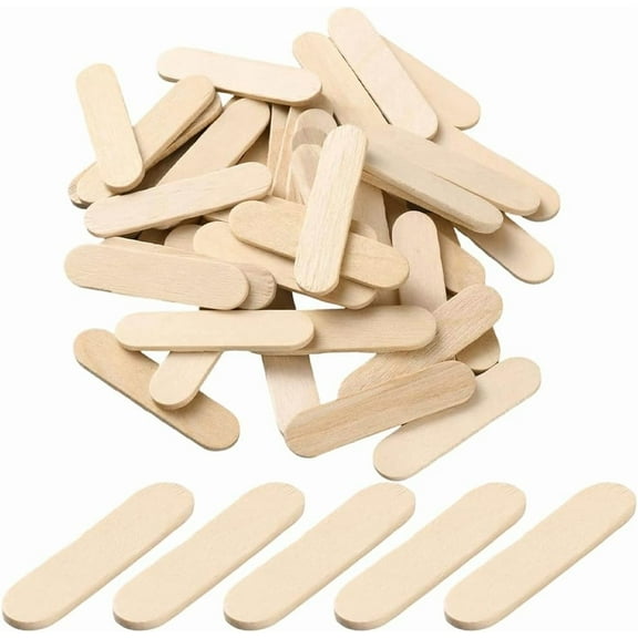 500Pcs Mini Wood Popsicles Sticks Ice Cream Sticks Small 1.57 x 0.37 Inch Natural Wooden Blank Uncolored Craft Food Accessories