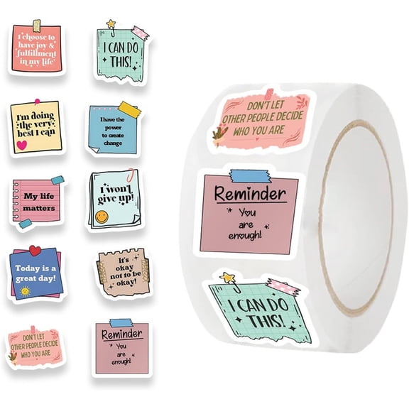 500Pcs Motivational Quote Sticker Aesthetic Label Sealing Sticker for Water Bottle Laptop Scrapbook Journal Skateboard