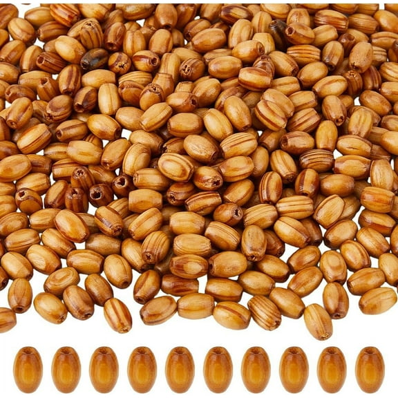 500Pcs Natural Wood Beads Oval Beads Set Macrame Beads Wooden Craft Beads 2.5mm Large Hole Beads for DIY Bracelet Jewelry Making Party Festival Decor 1bag