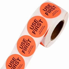 500Pcs Paper Adhesive Label Stickers Flat Roound with Word Use First Tomato 77x40mm for diy