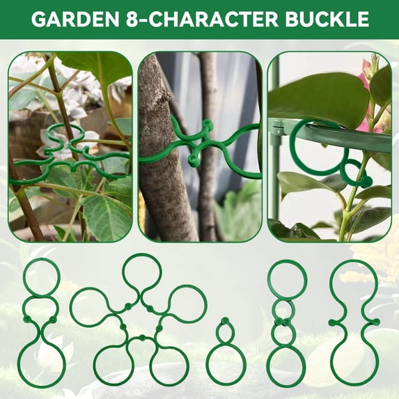 500Pcs Plant Support Clips for Climbing Plants and Flowers Gardening Figure-Eight Securing Clips for Tomato Vines Trees and Securing Floppy Stems in Yard