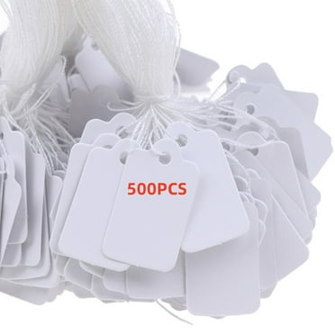 500Pcs Brown Kraft Price Tags With String - 1.8"x1" Blank Label Tags For Clothing, Jewelry, Garage Sales