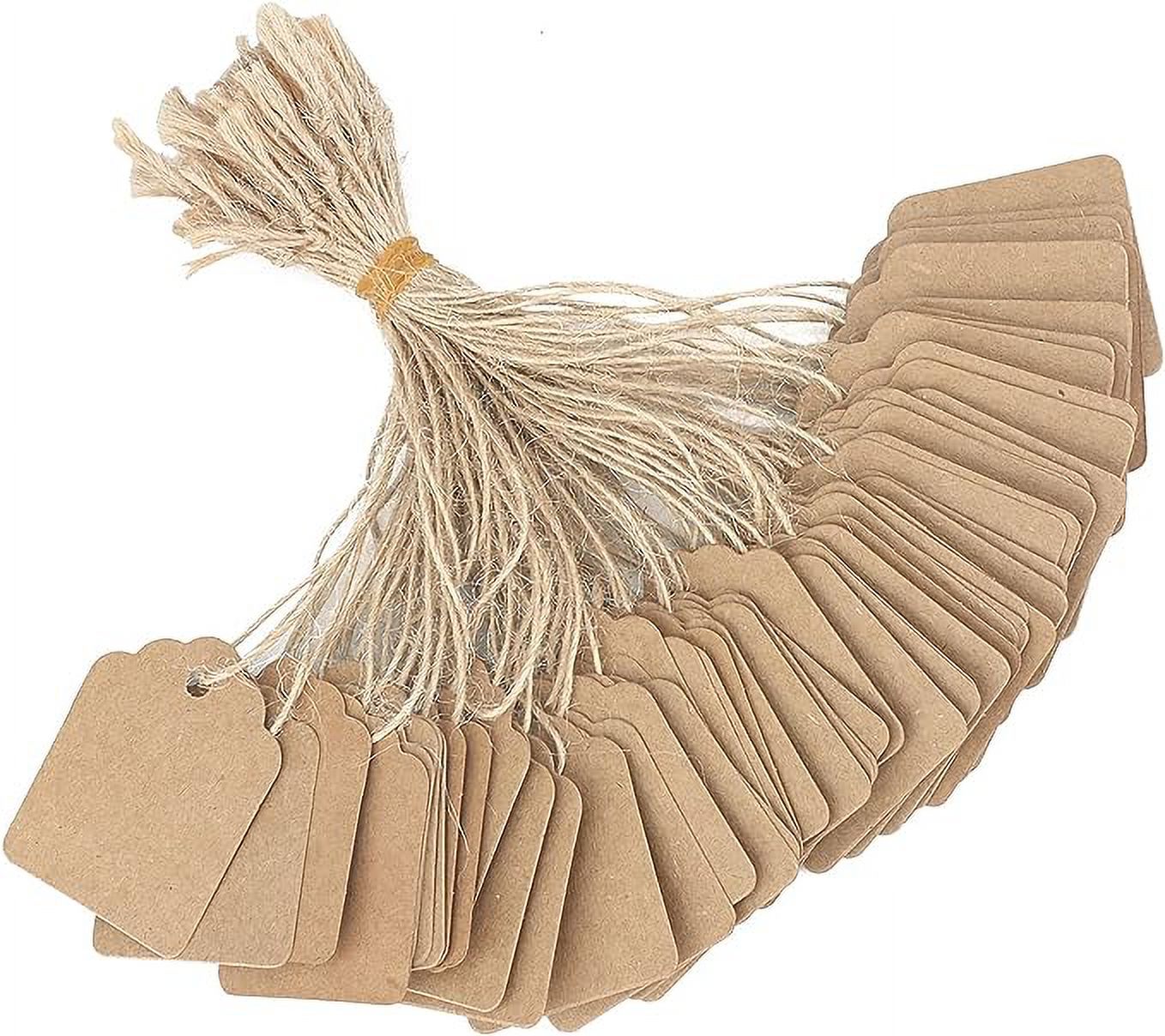 500Pcs Price Tags with String Attached, Kraft Paper Hang Tags, Price