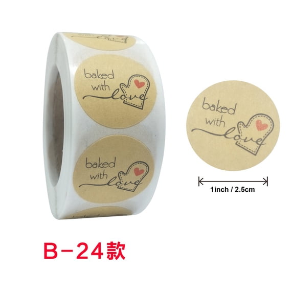 500Pcs/Roll Handmade Love Sticker Label, Scrapbooking Label 1 inch Gift Packaging Wedding Stickers DIY Label