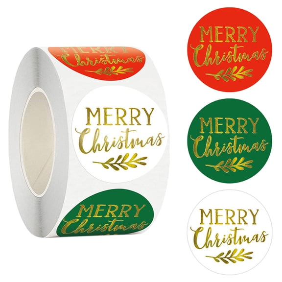 Cute Christmas Wrapping Decorative Tags Classic Merry Christmas Letters Design 500Pcs/Roll Christmas Gift Bag Tags