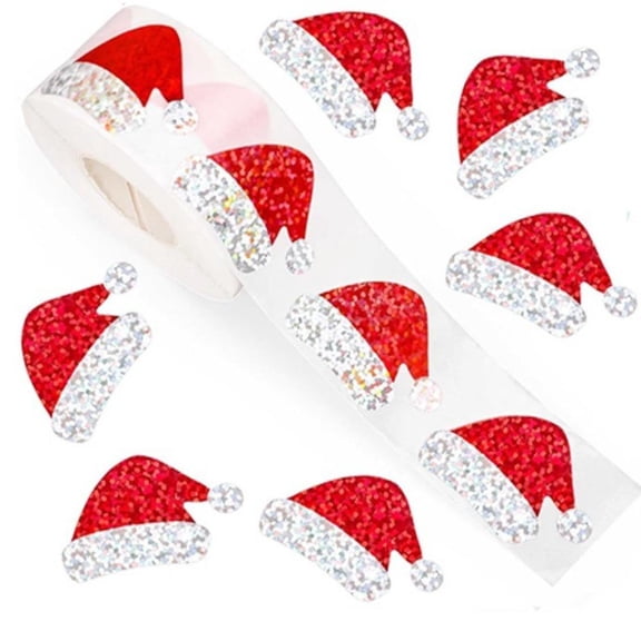 500Pcs/Set Glitter Christmas Stickers Wrapping Label Sticker Scrapbook Stickers Decal Stationery Toys Reward