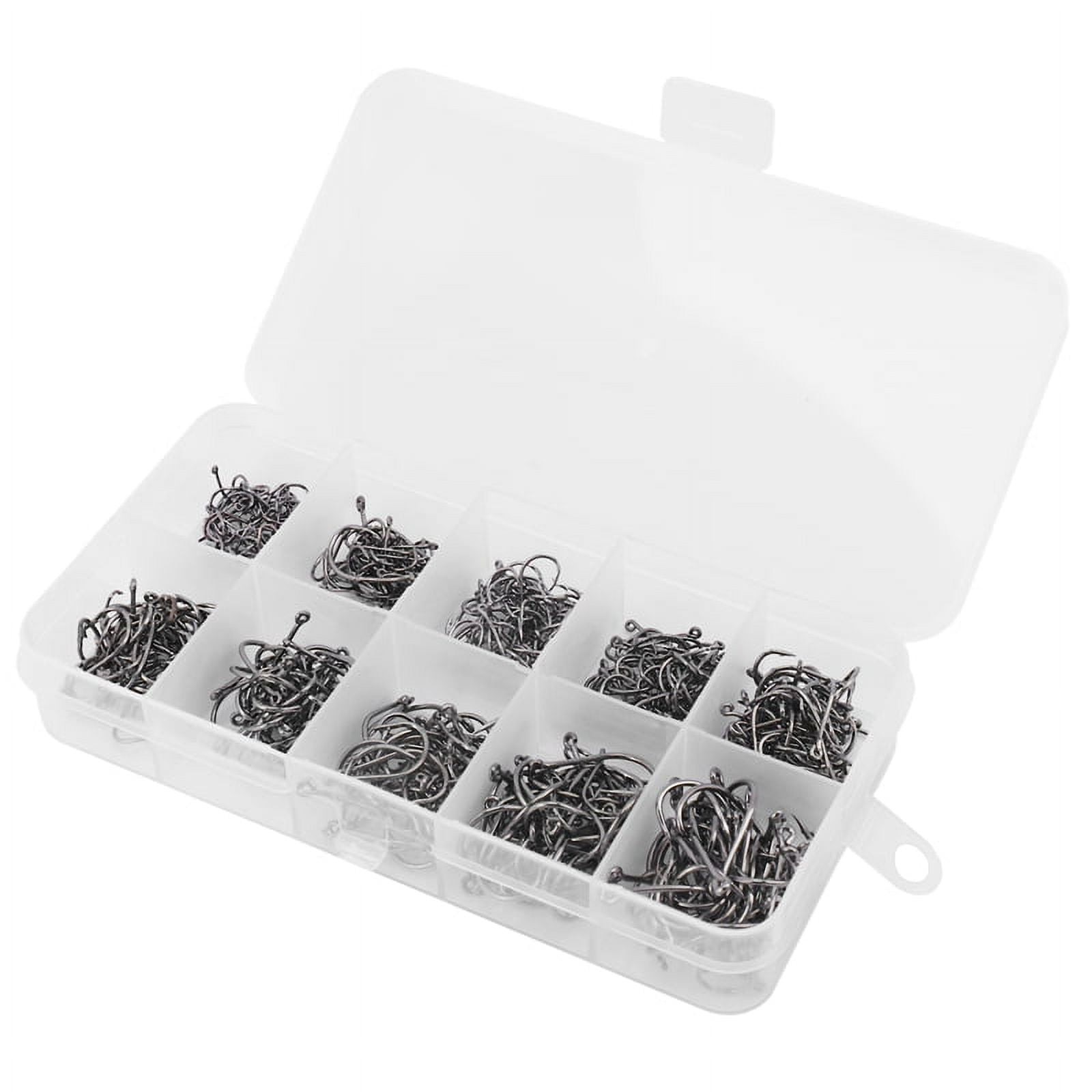 500Pcs/Set Mixed Size #3~12 High Carbon Steel Carp Fishing Hooks Pack With  Hole With Retail Box Jigging Bait