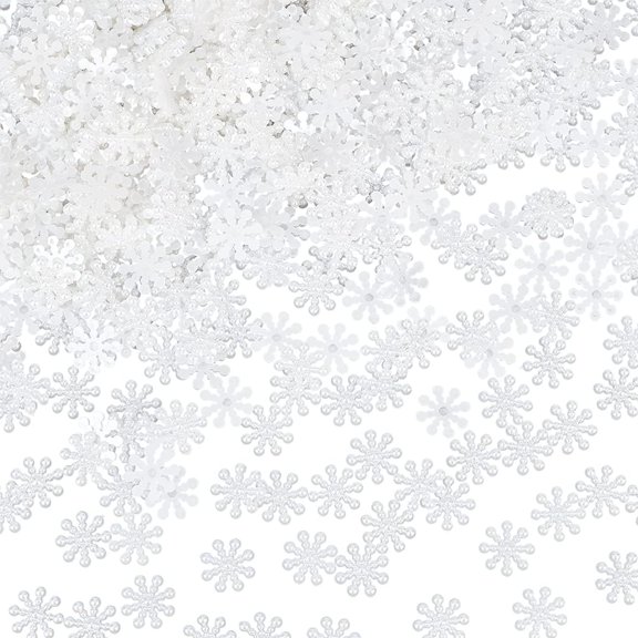 500Pcs Snowflake Pearl Cabochons 15mm White Snowflake Flatbacks Pearl Plastic Imitation Pearl Beads Resin Crafting Snowflake Pearl