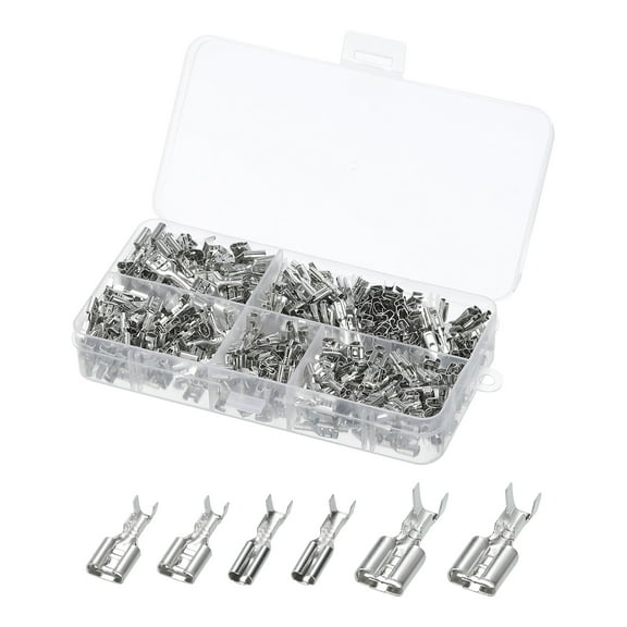 500Pcs Spade Terminals Open Barrel Terminal Wire Cable Connector for Male Female Crimp Terminal Assortment