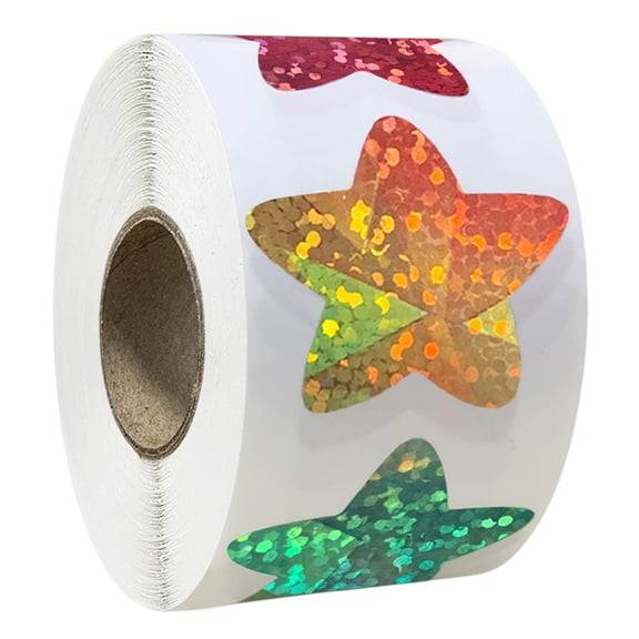 500Pcs Star Sticker 25mm Five Pointed Star Sticker for Scrapbooking Photo Album Journal Adhesive Wrapping Label