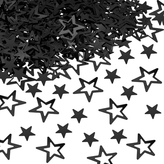 500Pcs Star Table Confetti Decor Glitter Confetti Table Confetti Star Decoration for Birthday Wedding Foil Theme Christmas Thanks Giving Party Valentine's Day Scatter Bless Confetti (Black)