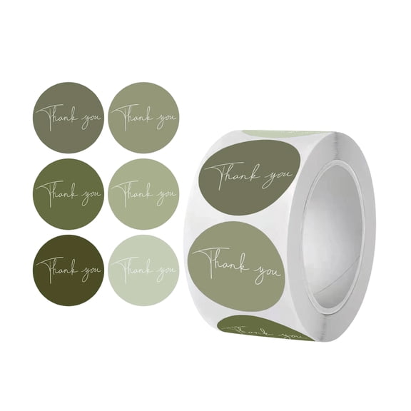 500Pcs Thank You Stickers Clear Brown Round Self-Adhesive PVC/Kraft Labels 1 Inch Transparent Envelope Seals for Small Business Wedding Baby Shower Birthday Thanksgiving Craft Packaging