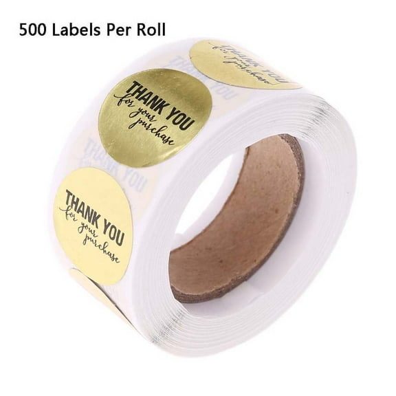500Pcs Thank You for Purchase Sticker for Christmas Holiday Packaging 25cm Round Wrapping Label Adhesive Sealing Sticker