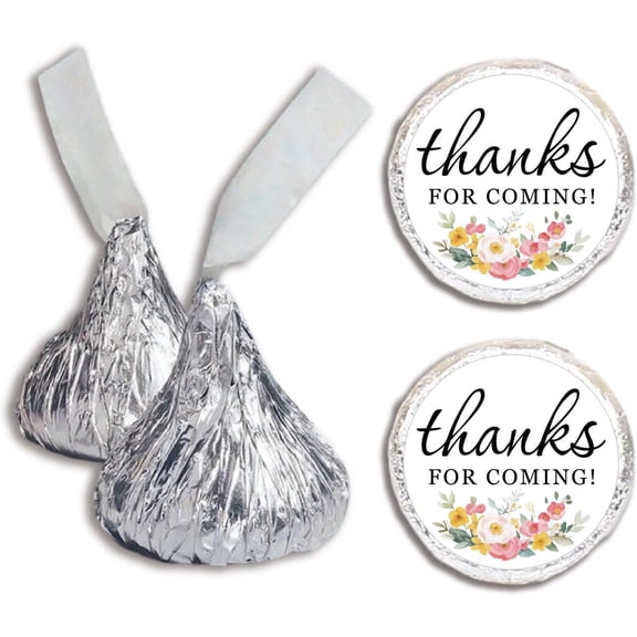 500Pcs Thanks for Coming Kisses Stickers Chocolate Drop Labels Stickers Kisses Candy for Wedding Holiday Themed Party Bridal Shower Party Favors Decor Gift Tags 2cm