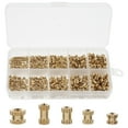 thumbnail image 1 of Minkissy 500Pcs Copper Thread Insert Nuts for Wood Furniture Repair and Assembly Hardware, 1 of 8