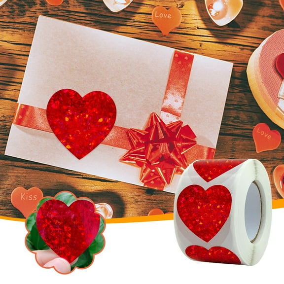 500Pcs Valentine's Day Red Stickers Candy Bag Labels Gifts Box Package Sealing Stickers Wedding Decor Party Supplies Multicolor