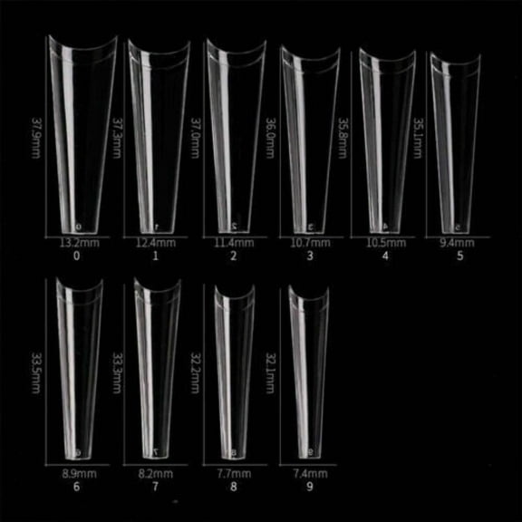 500Pcs XXL Flat French C Curve Coffin Half Cover French Artificial False Nail Tips Jargod