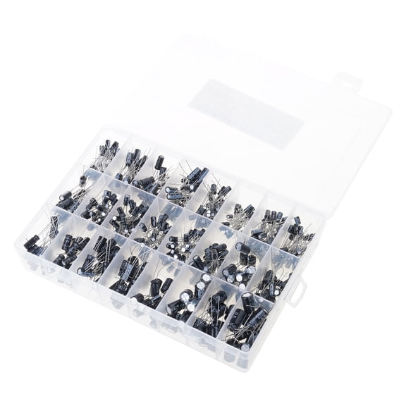 500Pcs/lot 0.1UF-1000UF 24 Values Aluminum 50V Mix Electrolytic Capacitor Assorted Kit Storage Box
