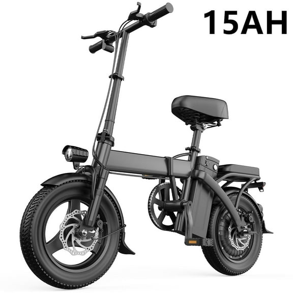 500W 19 mph Adult Folding Electric Bike, Folding Compact Electric Bike, Fat Tire Electric Bike, Portable Electric EBike With Pedals With 48V 15AH Battery, Suitable For Mountain, Beach, Snow Riding