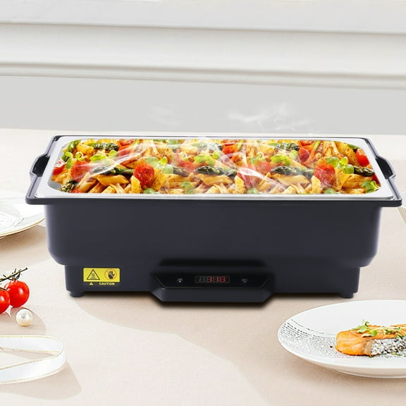 500W 9L Electric Chafing Dish Food Warmer Buffet Server Adjustable Temperature Food Container W/Lid
