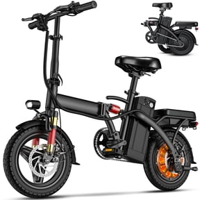 500W Adult Electric Bicycle,14 In Folding Electric Bicycle,48V 10.4Ah,Top Speed 25 Mph, Dual Disc Brake Safety System, 3-Speed Riding, Front Fork With Shock Absorption