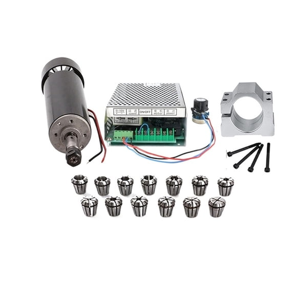 500W CNC Spindle Air Cooled Spindle Motor Kits 0.5KW Spindle Motor+220/110 Power Supply+1set/13pcs Er11 Collet For Engraving ,Anti-Rust