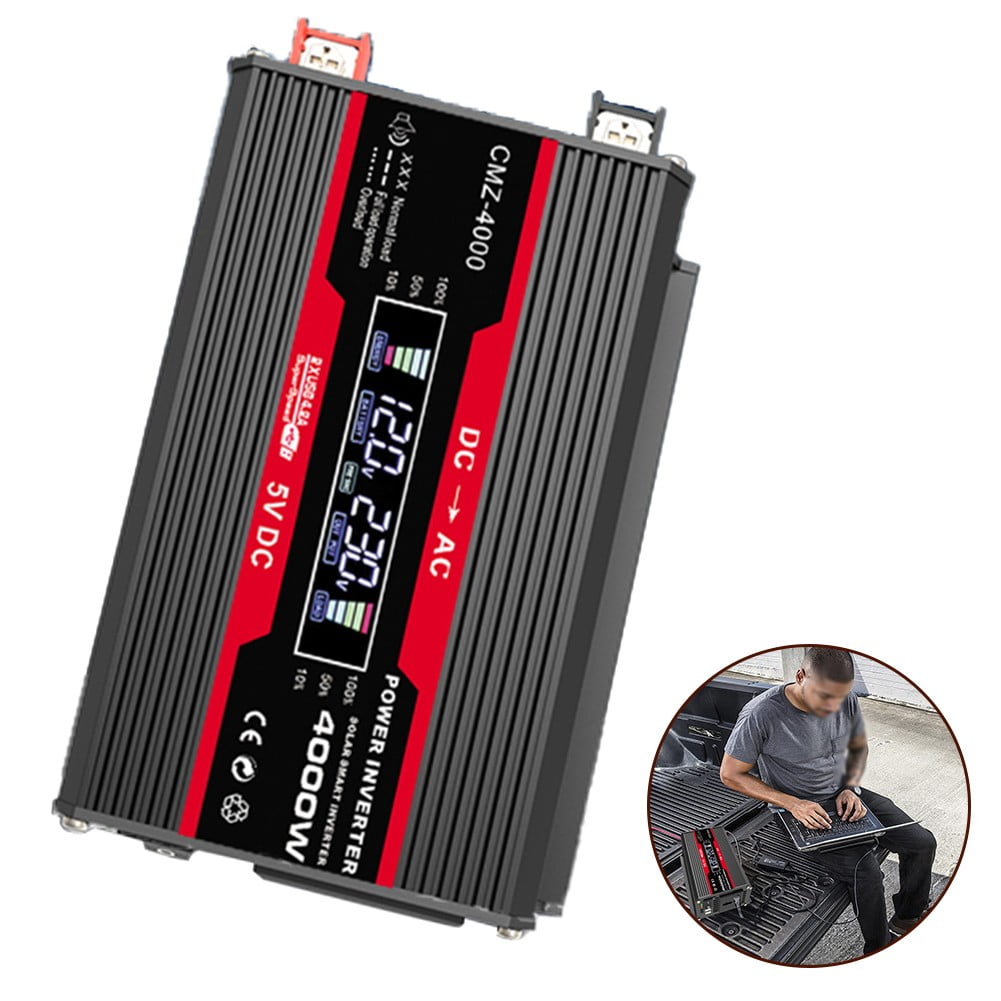 500W Car Power Inverter LED Display Vehicle Power Inverter Lightweight