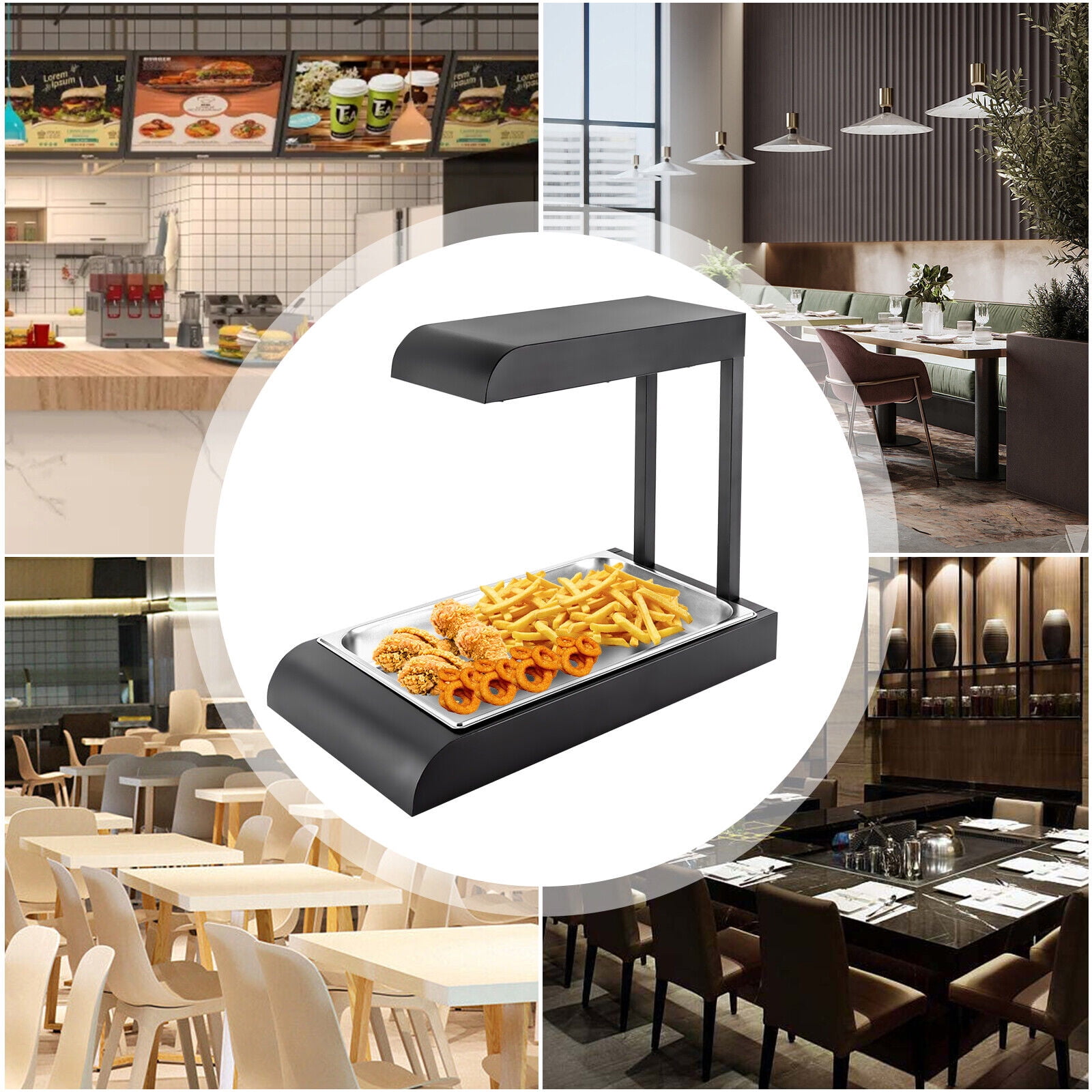 500W Commercial Kitchen Fryer Food-Warmer French Fry Dump Station Heat Lamp XMH-281