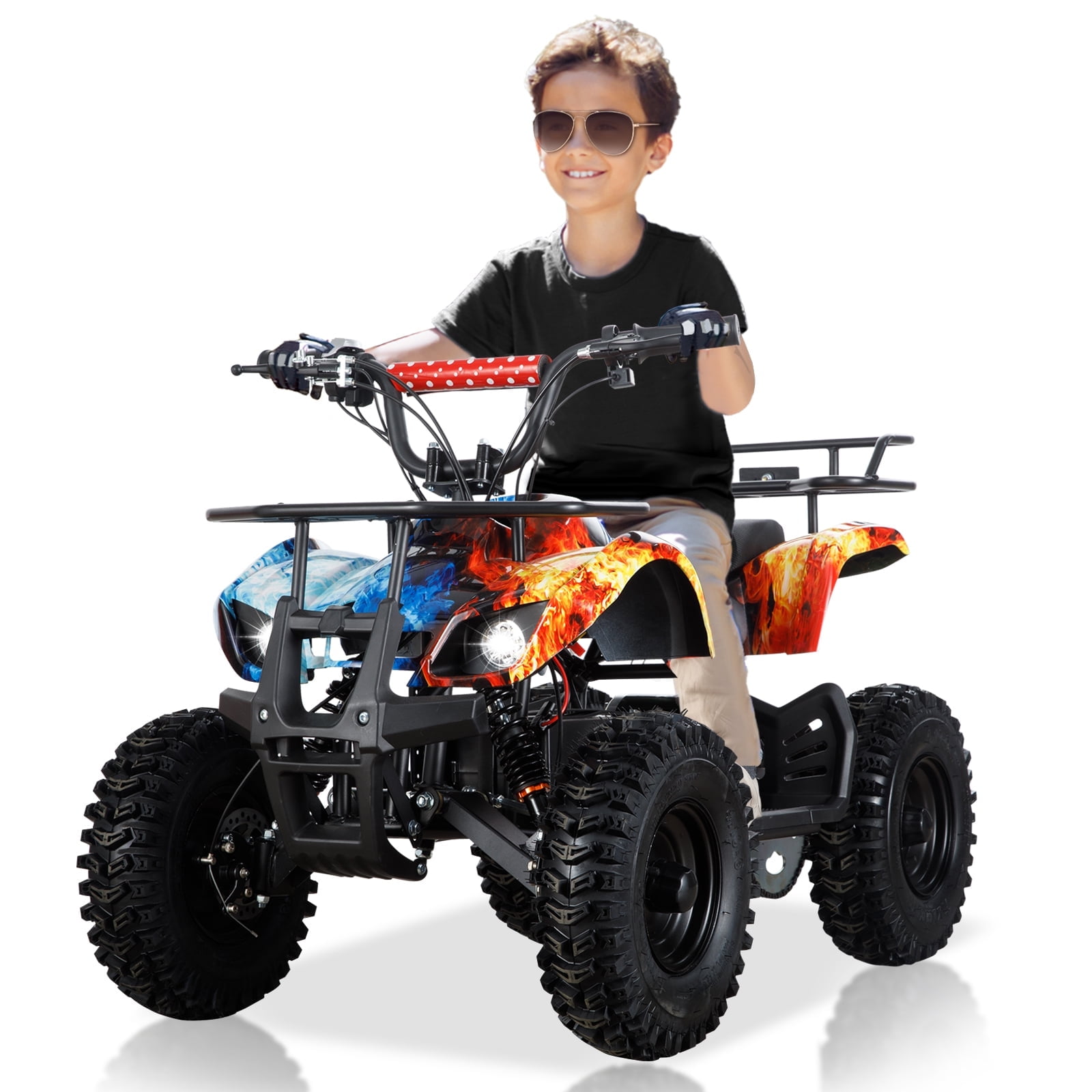 500W Dirt Quad 36V Powered Ride On ATV Electric Powerful 4 Wheeler for Big Kids Up to 16 mph Blue Walmart Business Supplies