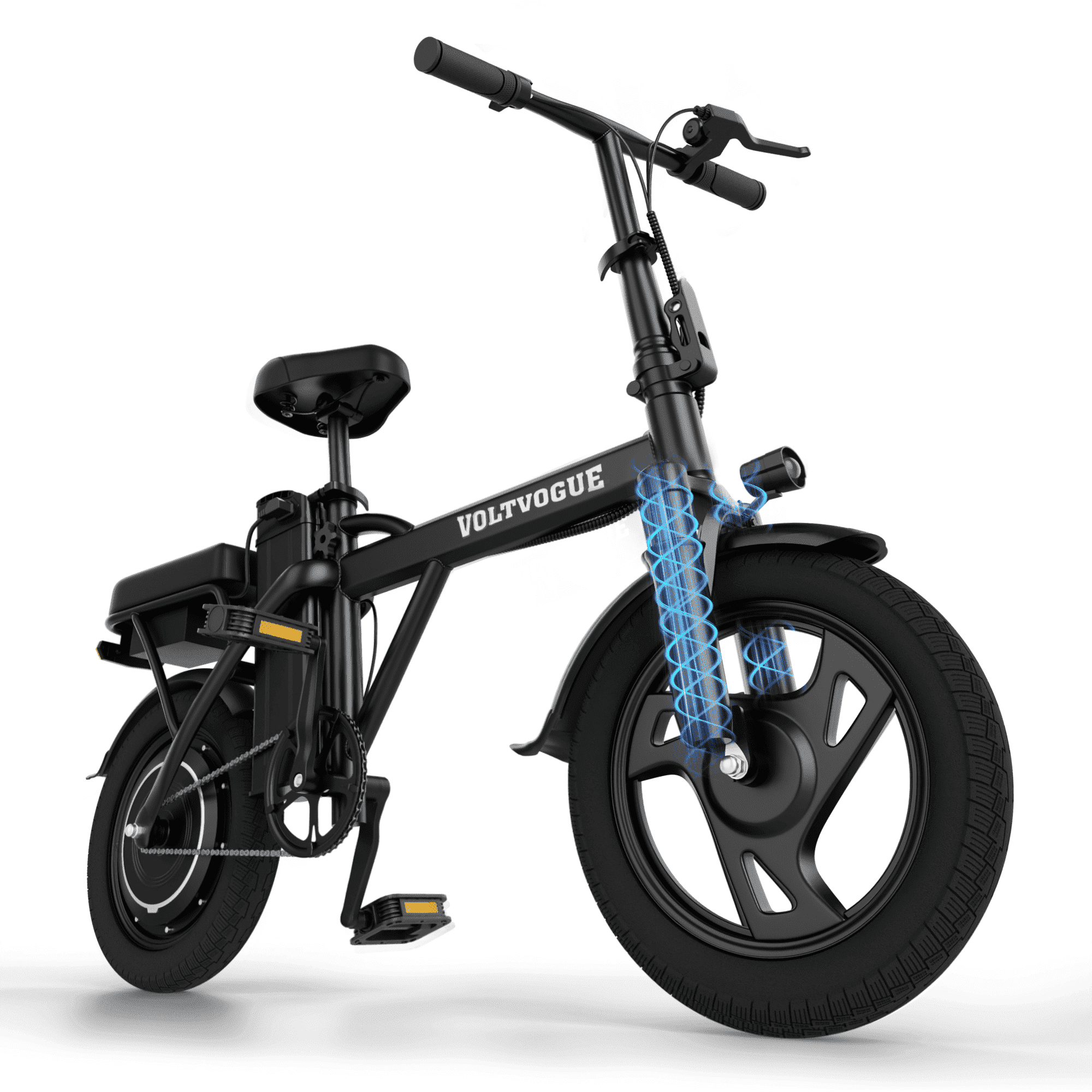 VOLTVOGUE VV-14 Adult Electric Bike, 14" Fat Tire Ebike, 500W Motor, 48V 9Ah 432Wh Battery, Speeds Up to 22 MPH, Dual Brakes, Front Suspension, UL 2849 Certified, Recommended Age 16+