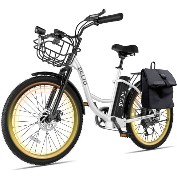 1000W Peak Electric Bike for Adults, 24" Electric Hybrid Bicycle City Ebike, E Bike With 48V 13Ah Battery, Suspension Fork,Commuting Cruiser Ebikes For Women Men