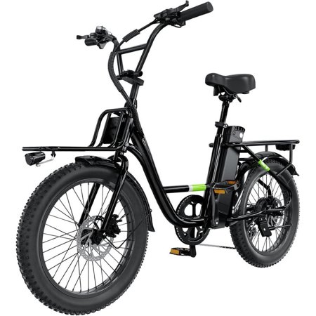 500W Electric Bike for Adults with Dual Cargo Rack,48V Removable Battery,20MPH Step-Thru Frame,7-Speed Gears,20"x3" Fat Tire E-Bike,60+ Miles Range,Black
