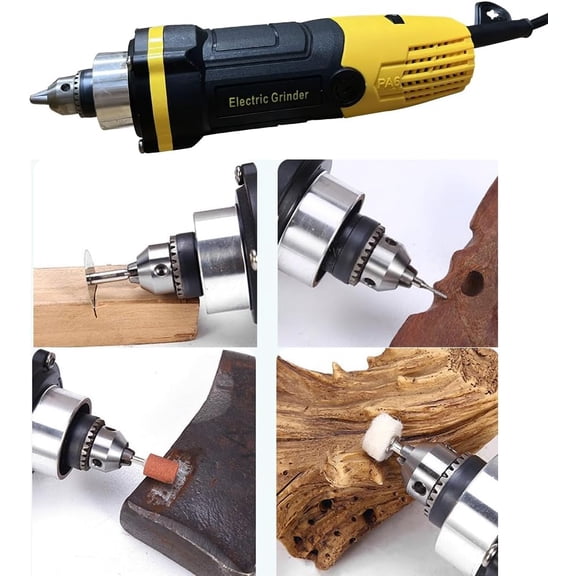 500W Electric Mini Die Drill Grinder Carver Set Power Rotary Tool, Adjustable 6 Step Variable Speed, 31000 RPM, with Removable Transparent Safety Guard