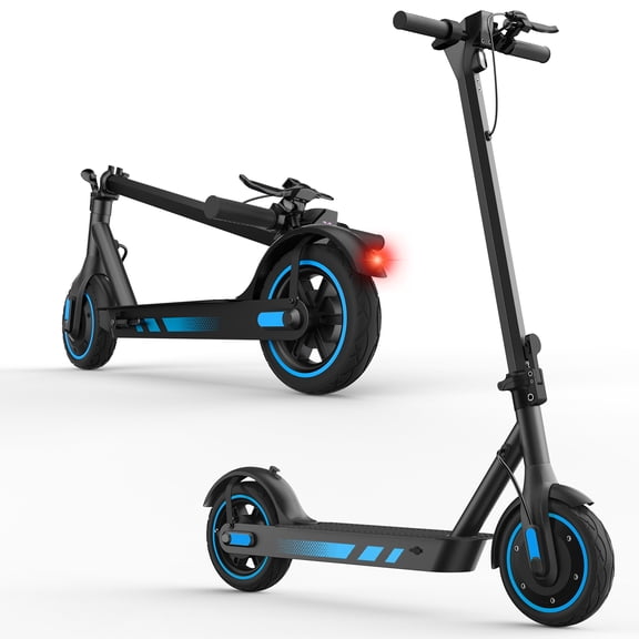 500W Electric Scooter for Adults, Up to 22MPH and 22-28Miles Long-Range, 10'' Air Tires, Foldable Commuting Escooter with Double Braking System and App Blue
