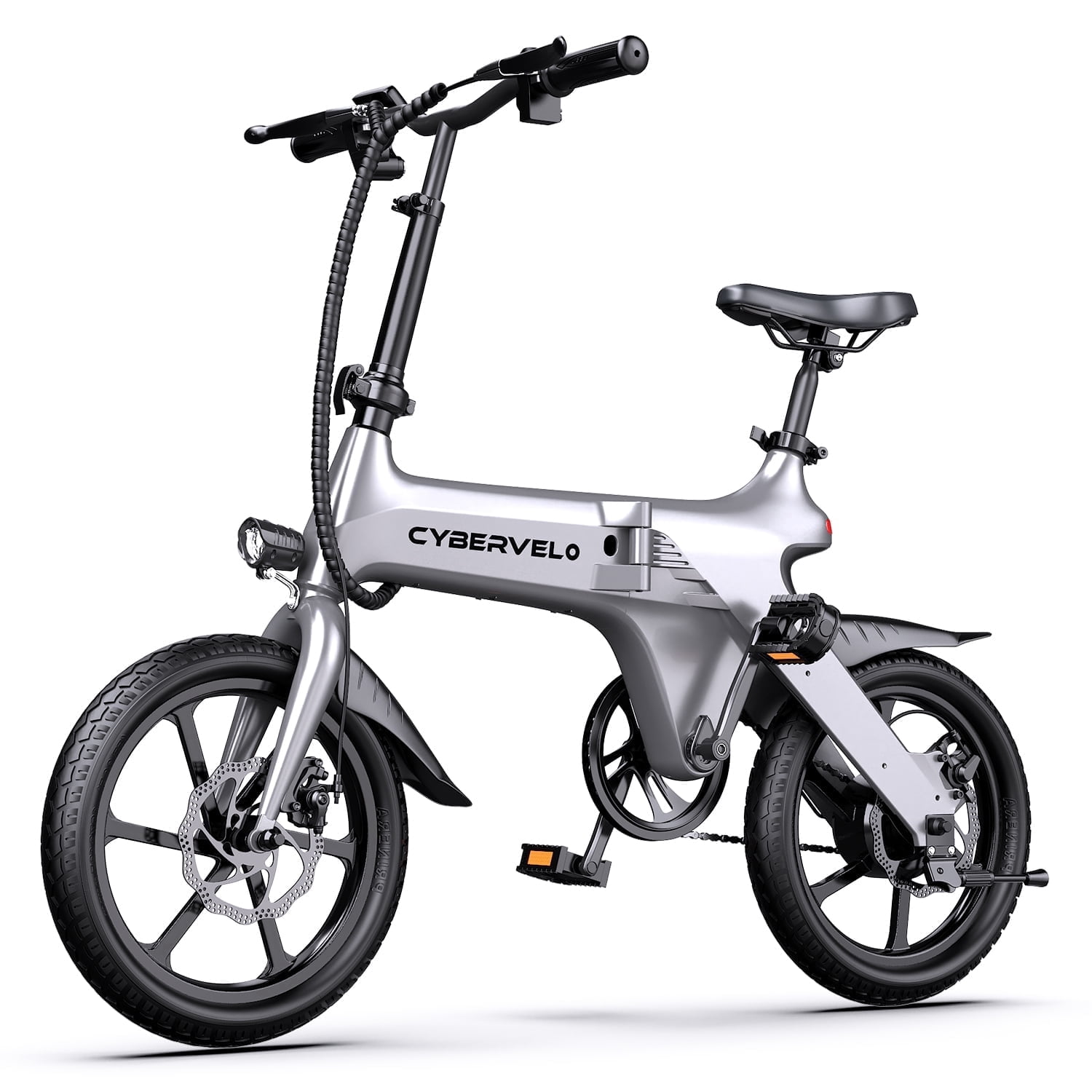 Cybervelo 500W Folding Electric Bike,36V 15AH Removable Battery EBike,Light Weight Ebike,Electric Bike for Adults, 16" Foldable ebike, Adult Electric Bikes for Man Woman Commute
