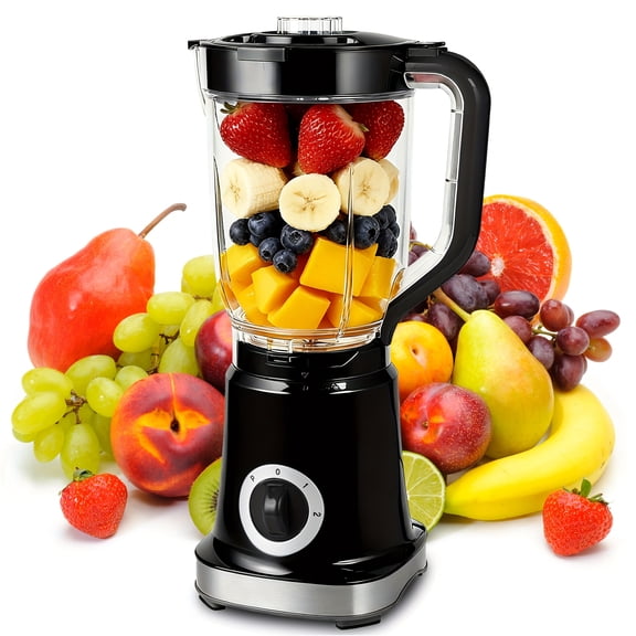 500W Large-Capacity Blender 60.87oz, 3 Adjustable Speeds Multifunctional for Smoothies Juicing Fruit Drinks Sauces, Easy Clean Durable Small Kitchen Appliance Healthy Homemade Beverages