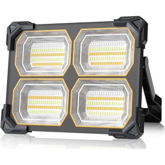 500W Led Work Light Rechargeable,42000MAh Solar Portable Light, 42000LM Work Lights, 326 Led Work Lights with Stand 5 Lights Modes IP66 for Outdoor Camping Repairing