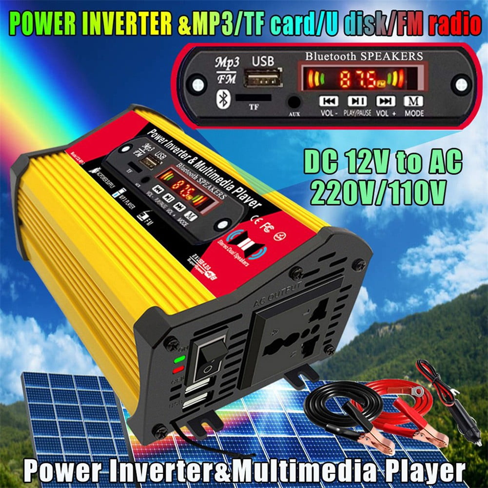 500W MP3 Car Power Inverter LED Display Vehicle Power Inverter