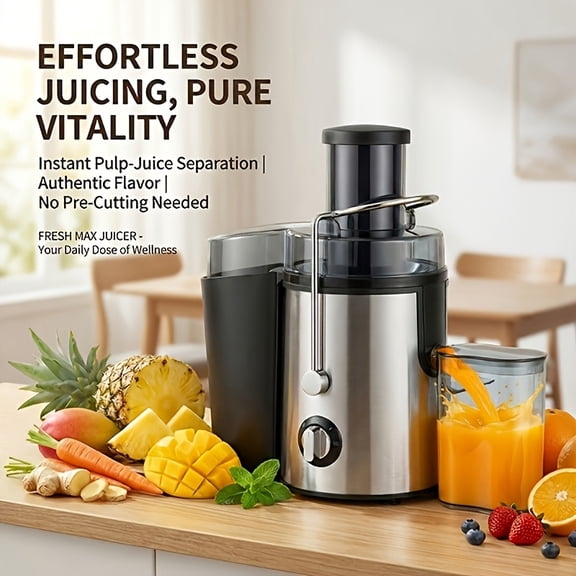500W Multifunctional Juicer for Fruits Vegetables, Wide Feed Chute, 3-Speed Control, High Juice Yield, BPA-Free Easy-Clean Juicer, Healthy Lifestyle Christmas Gift Idea